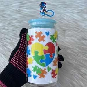 Autism glass can 16oz